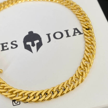 Pulseira Grumet Dupla 5mm Banhada a Ouro 18K