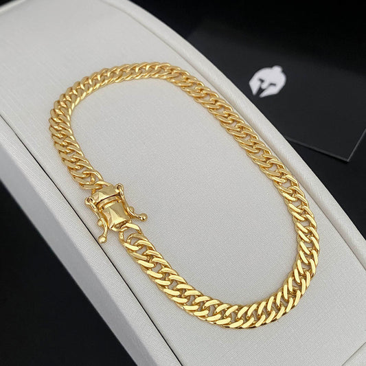 Pulseira Grumet Dupla 5mm Banhada a Ouro 18K