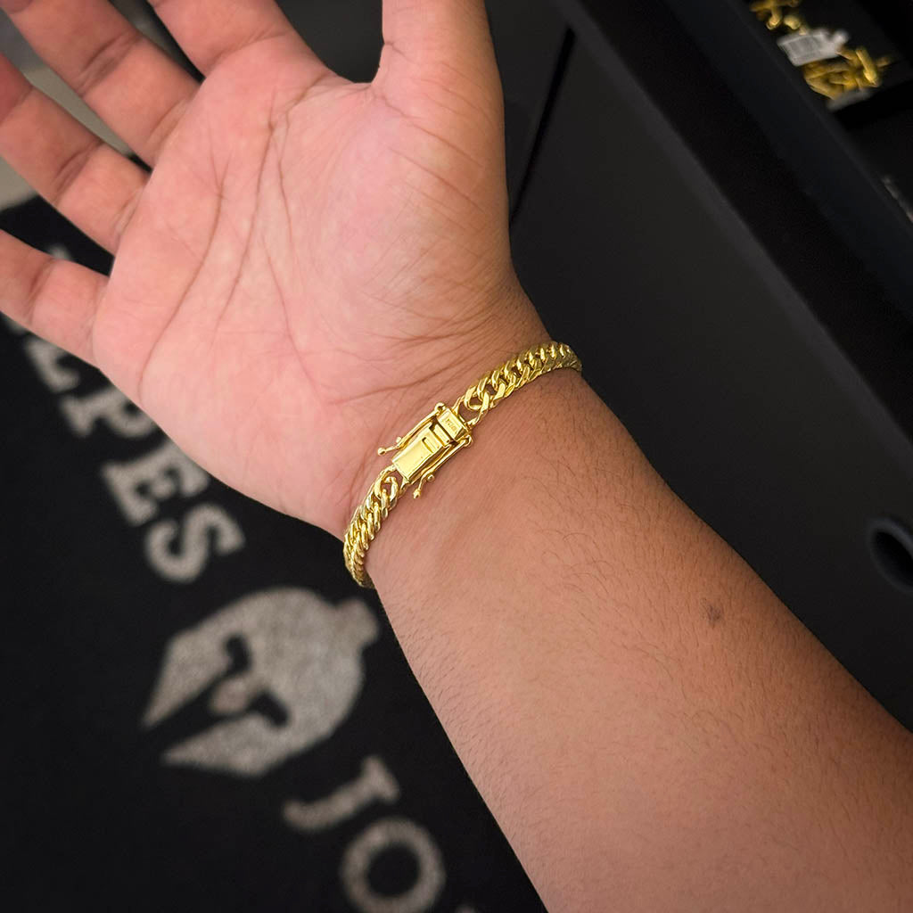 Pulseira Grumet Dupla 7mm Banhada a Ouro 18K