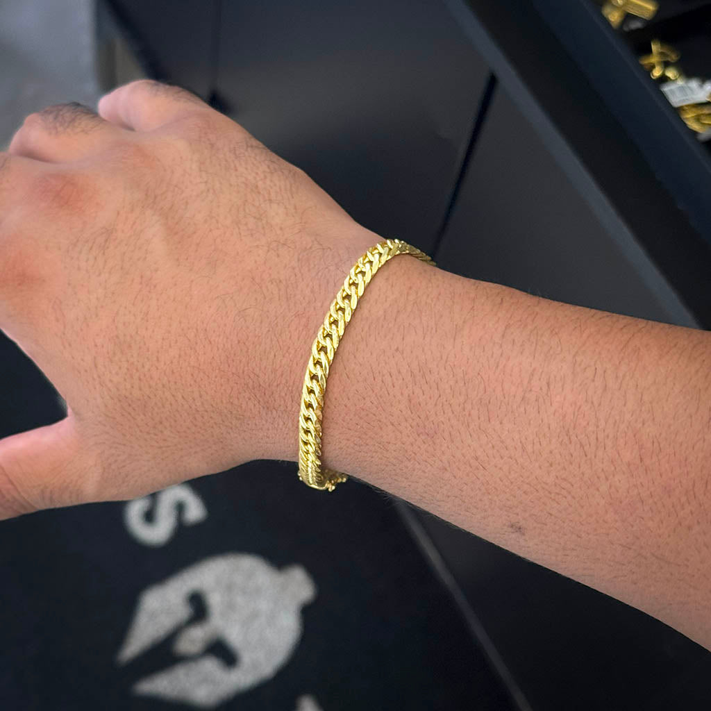Pulseira Grumet Dupla 7mm Banhada a Ouro 18K
