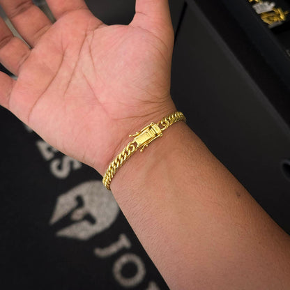 Pulseira Grumet Dupla 7mm Banhada a Ouro 18K