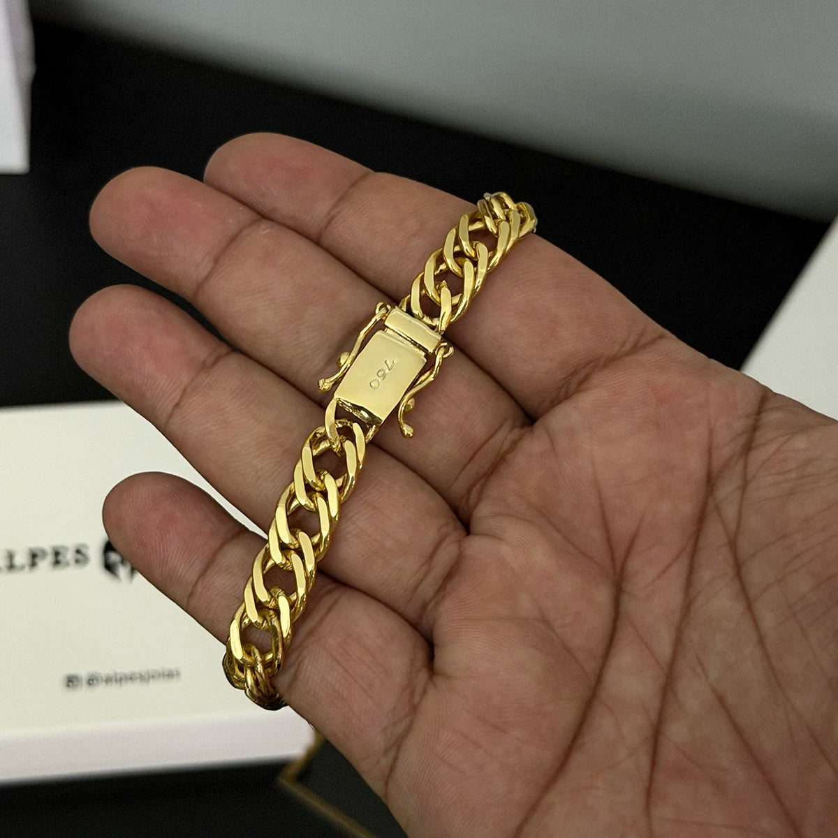 Pulseira Grumet Dupla 9mm Banhado a Ouro 18K