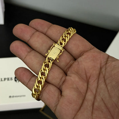 Pulseira Grumet Dupla 9mm Banhado a Ouro 18K