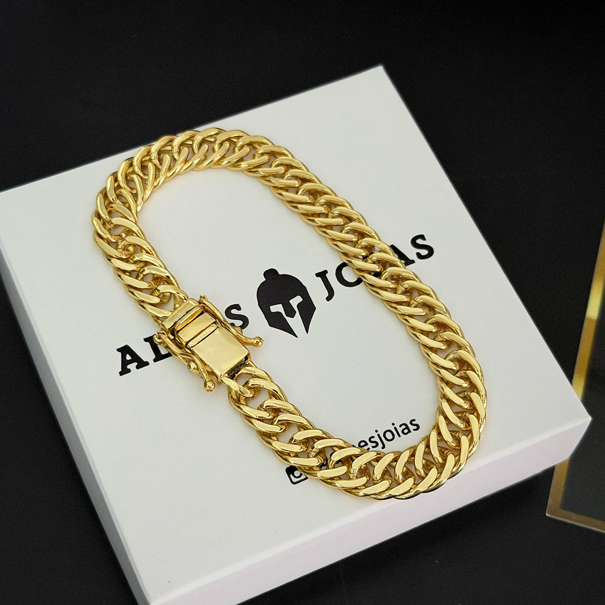 Pulseira Grumet Dupla 9mm Banhado a Ouro 18K