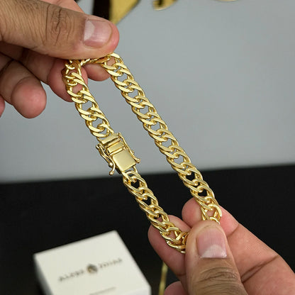 Pulseira Grumet Dupla 9mm Banhado a Ouro 18K