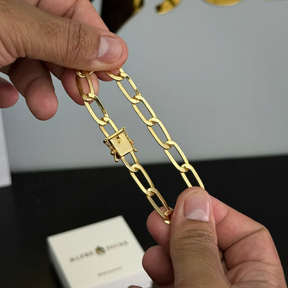 Pulseira Laminada 8mm Banhado a Ouro 18K