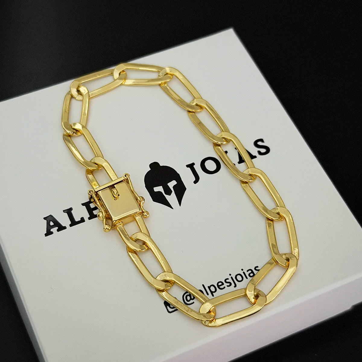 Pulseira Laminada 8mm Banhado a Ouro 18K