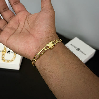Pulseira Laminada 8mm Banhado a Ouro 18K