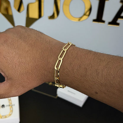 Pulseira Laminada 8mm Banhado a Ouro 18K