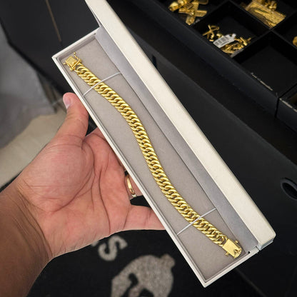 Pulseira Maciça 10mm Banhado a Ouro 18K