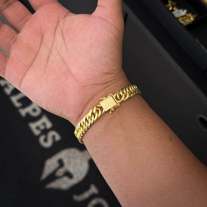 Pulseira Maciça 10mm Banhado a Ouro 18K