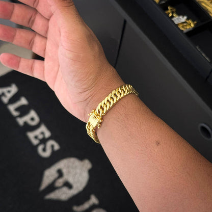 Pulseira Maciça 10mm Banhado a Ouro 18K