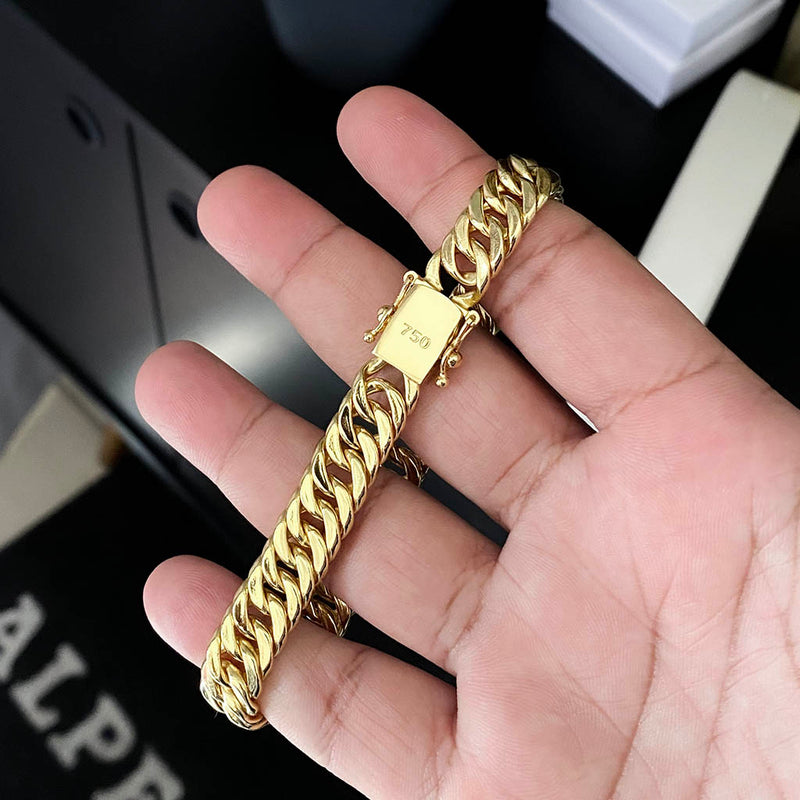 Pulseira Maciça 10mm Banhado a Ouro 18K