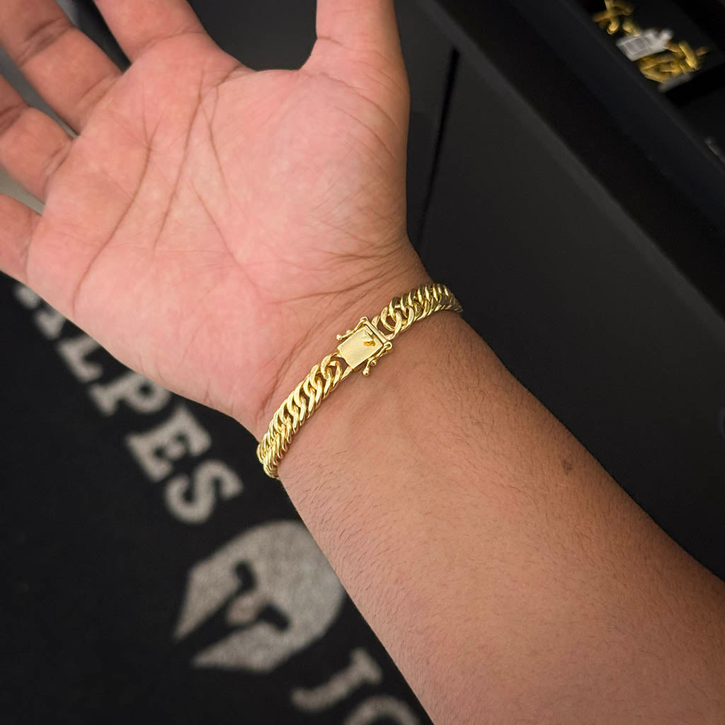 Pulseira Maciça 8mm Banhada a Ouro 18K