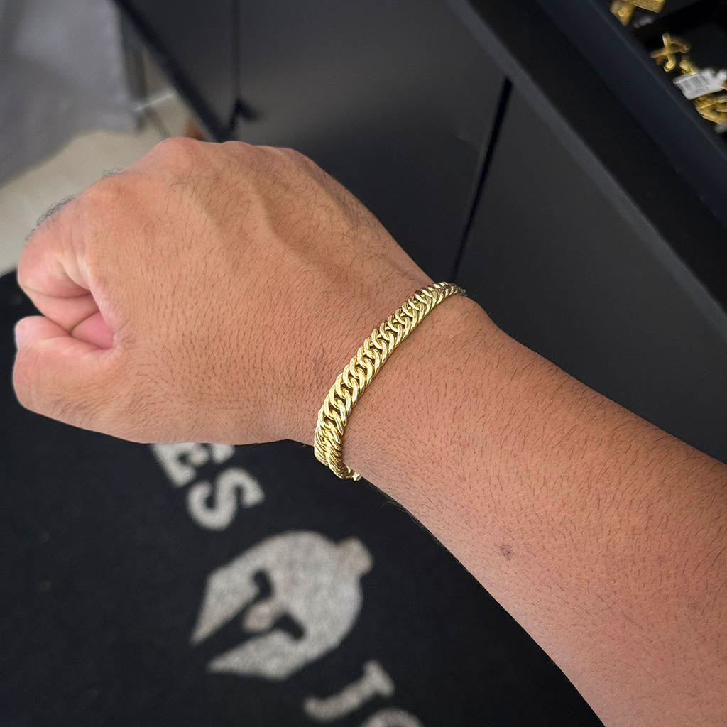 Pulseira Maciça 8mm Banhada a Ouro 18K