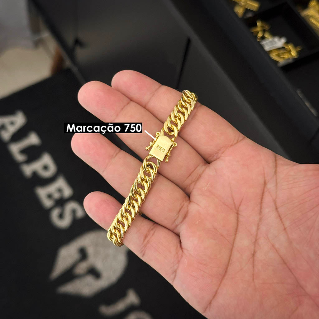Pulseira Maciça 8mm Banhada a Ouro 18K