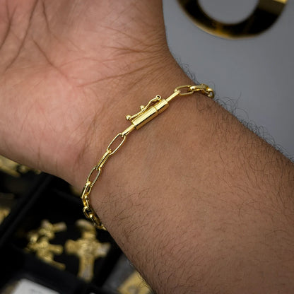 Pulseira Meia Cana 4mm Banhada a Ouro 18K