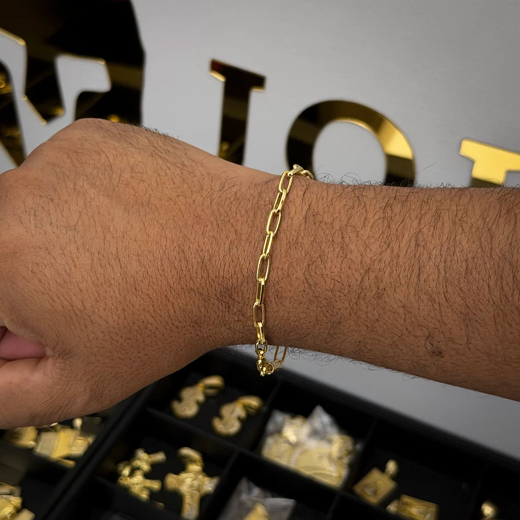Pulseira Meia Cana 4mm Banhada a Ouro 18K