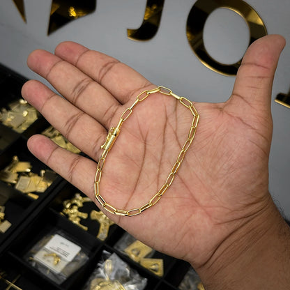 Pulseira Meia Cana 4mm Banhada a Ouro 18K