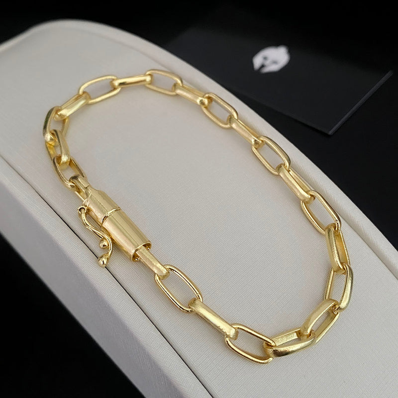 Pulseira Meia Cana 6mm Banhada a Ouro 18K