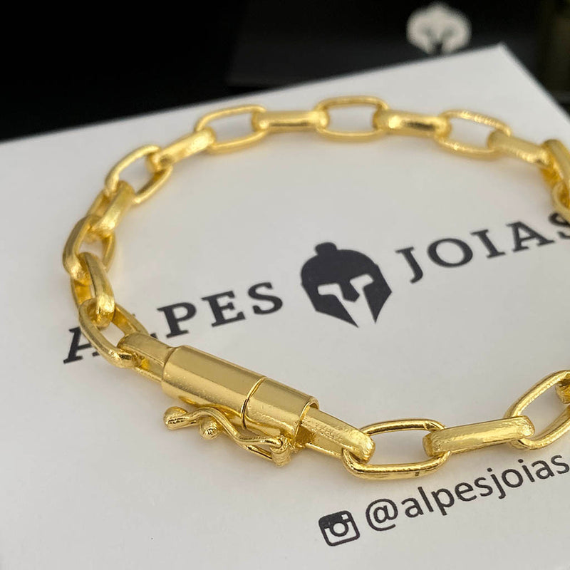 Pulseira Meia Cana 6mm Banhada a Ouro 18K