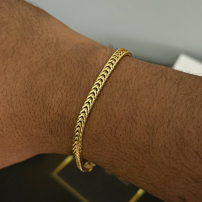 Pulseira Palmeira 4,5mm Banhado a Ouro 18K
