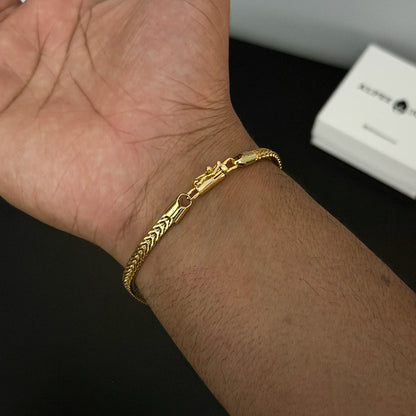 Pulseira Palmeira 4,5mm Banhado a Ouro 18K
