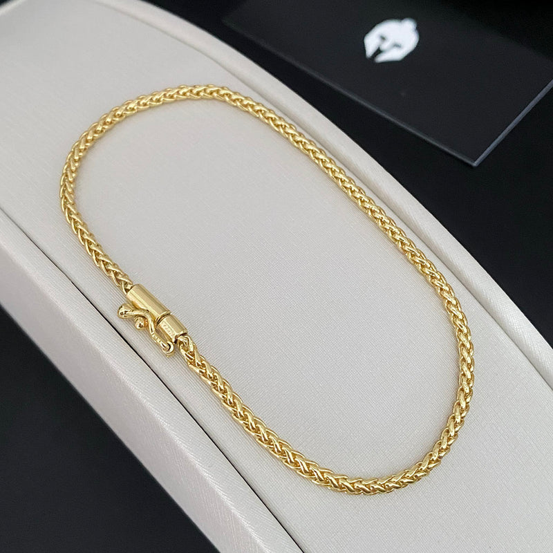 Pulseira Peruana 3mm Banhada a Ouro 18K