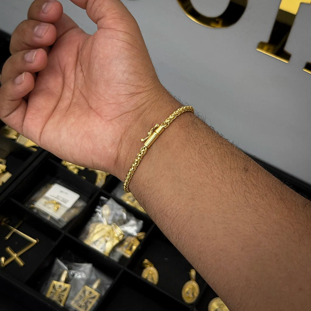 Pulseira Peruana 5mm Banhada a Ouro 18K