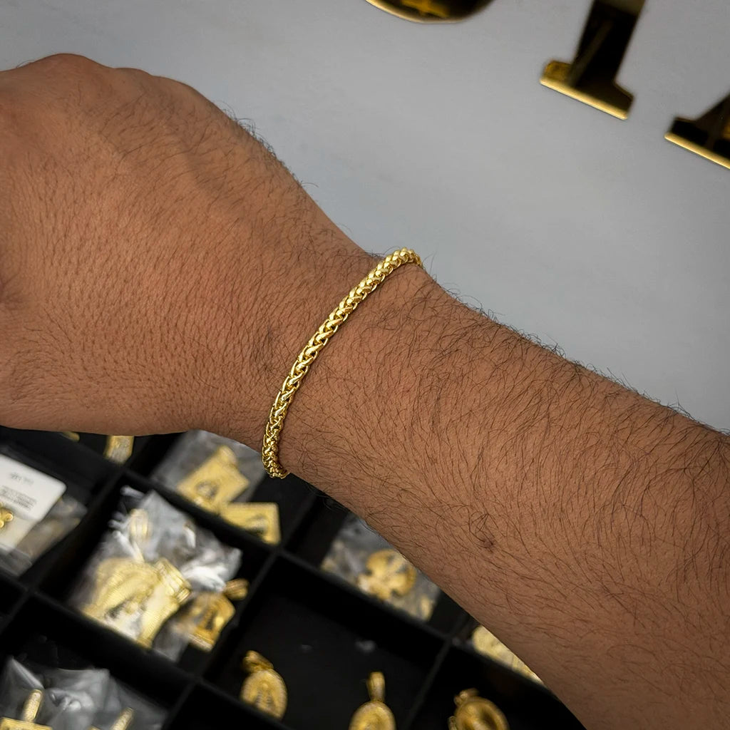 Pulseira Peruana 5mm Banhada a Ouro 18K