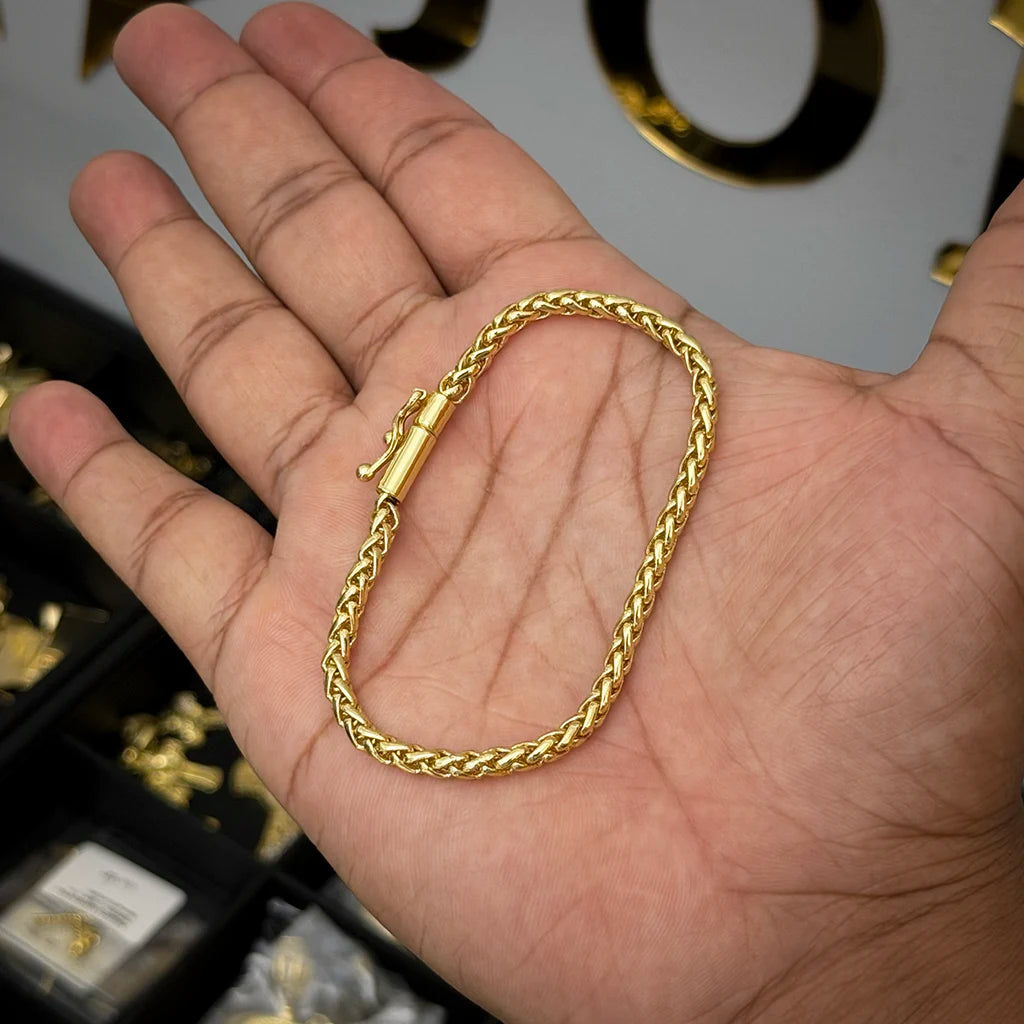 Pulseira Peruana 5mm Banhada a Ouro 18K
