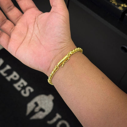 Pulseira Peruana 7mm Banhada a Ouro 18K