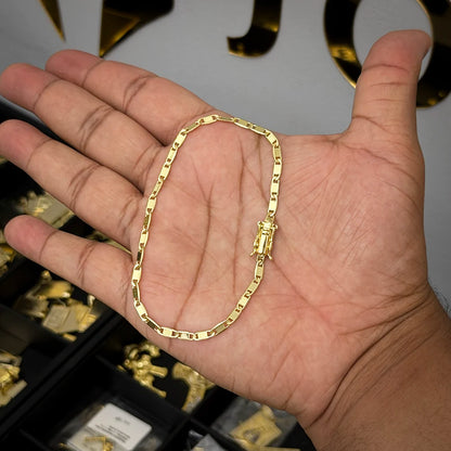 Pulseira Piastrini 3mm Banhada a Ouro 18K