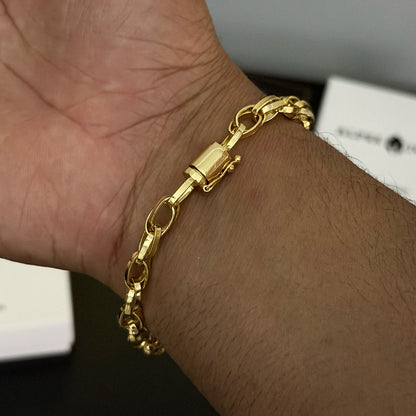 Pulseira Trançada 6mm Banhado a Ouro 18K