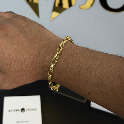 Pulseira Trançada 6mm Banhado a Ouro 18K