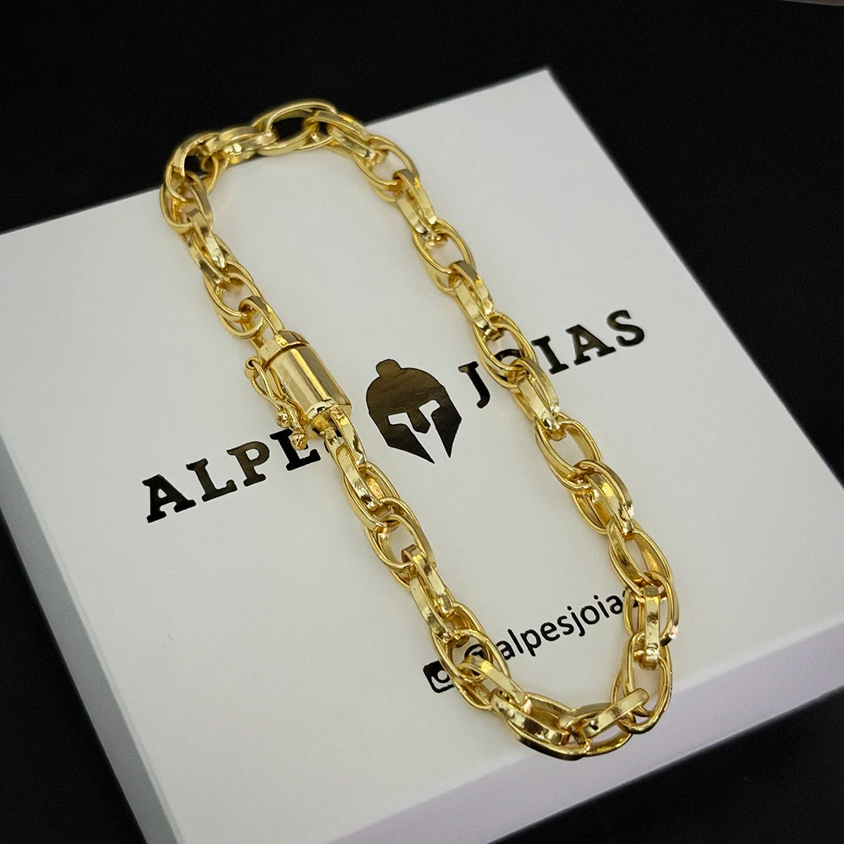 Pulseira Trançada 6mm Banhado a Ouro 18K