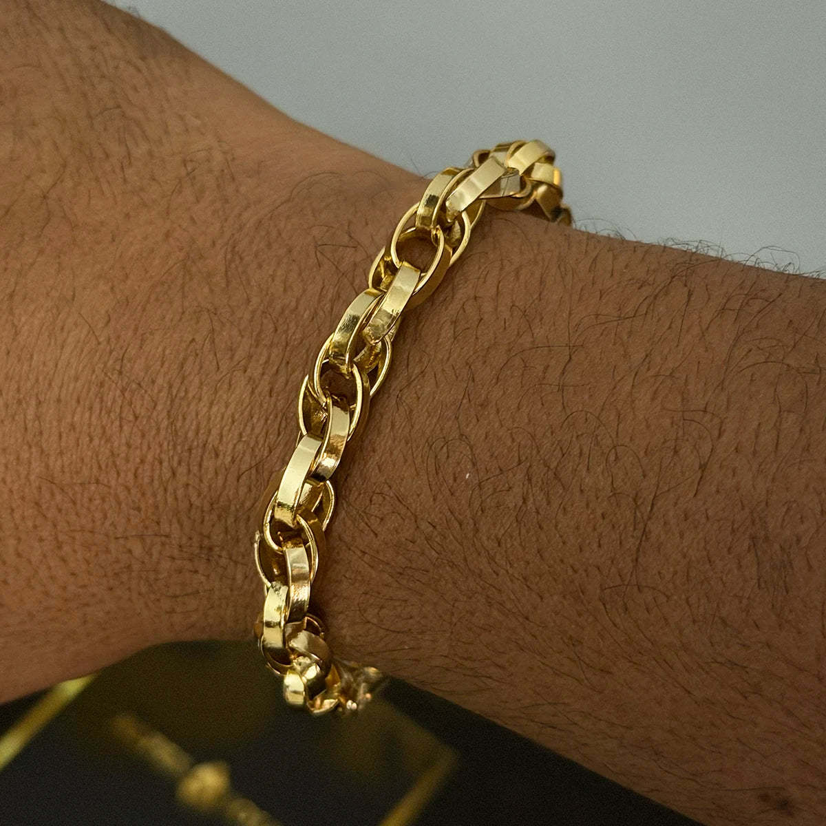 Pulseira Trançada 8mm Banhado a Ouro 18K