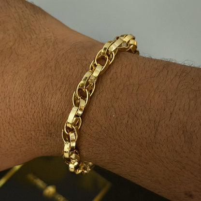 Pulseira Trançada 8mm Banhado a Ouro 18K