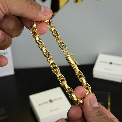 Pulseira Trançada 8mm Banhado a Ouro 18K