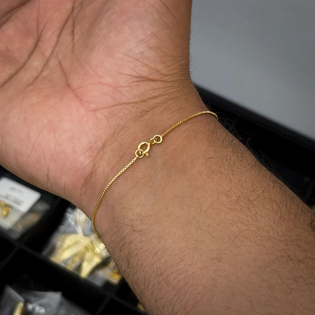 Pulseira Veneziana 1mm Banhada a Ouro 18K