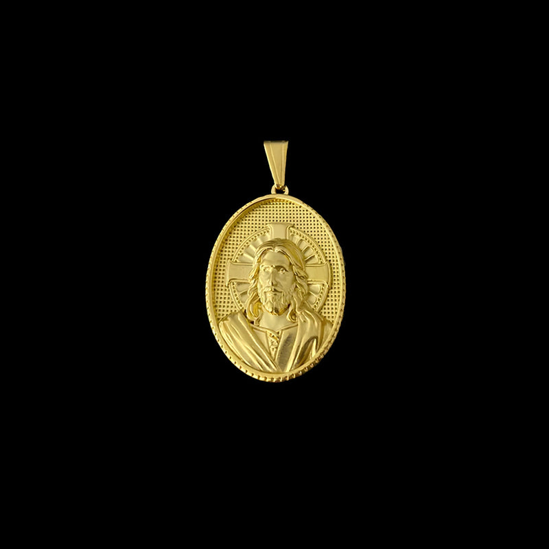 Pingente Medalha de Jesus Banhado a Ouro 18K